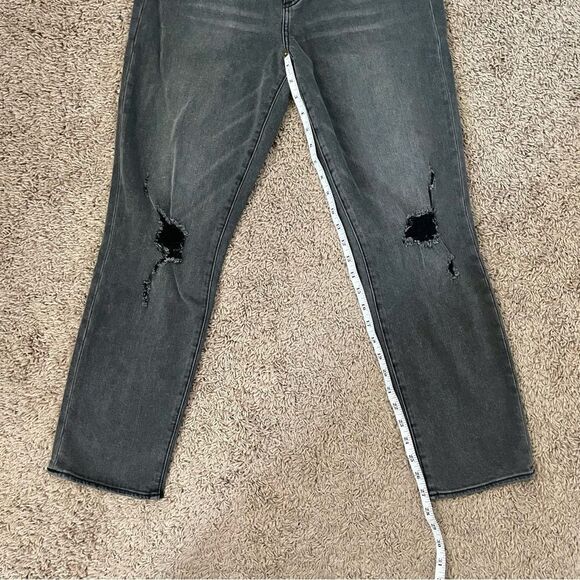 Sam Edelman Black Distressed Straight Leg High Rise Denim Jeans SZ 10/30 BNWT - Picture 10 of 16